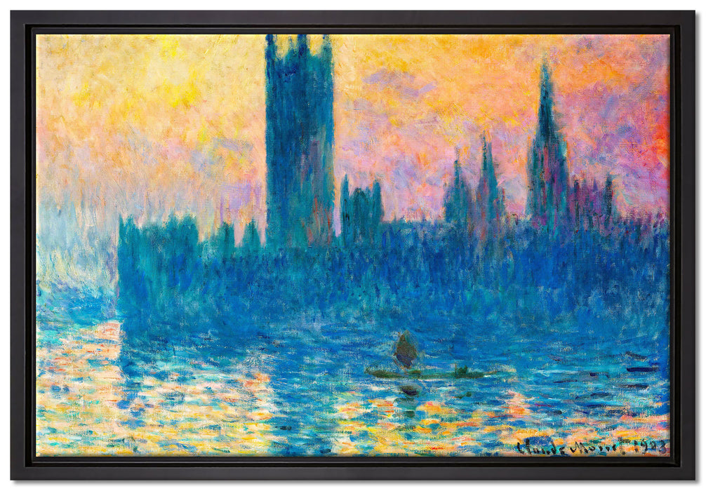 Claude Monet - The Houses of Parliament  auf Leinwandbild gerahmt Größe 60x40