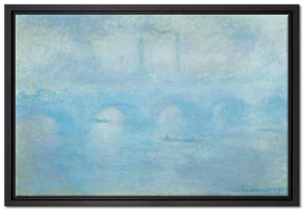 Claude Monet - Waterloo Brücke in London  auf Leinwandbild gerahmt Größe 60x40