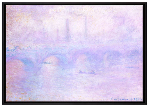 Claude Monet - Waterloo-Brücke London auf Leinwandbild gerahmt Größe 100x70