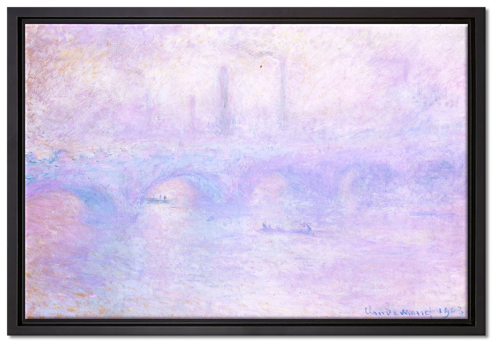 Claude Monet - Waterloo-Brücke London  auf Leinwandbild gerahmt Größe 60x40