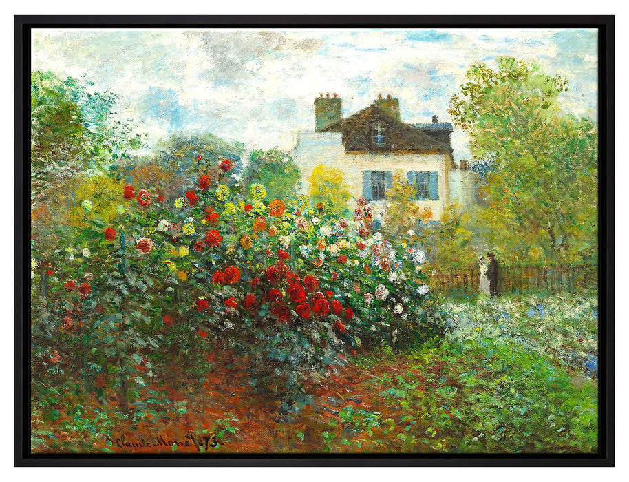 Claude Monet - Des Künstlers Garten in ArgenteuilEi  auf Leinwandbild gerahmt Größe 80x60