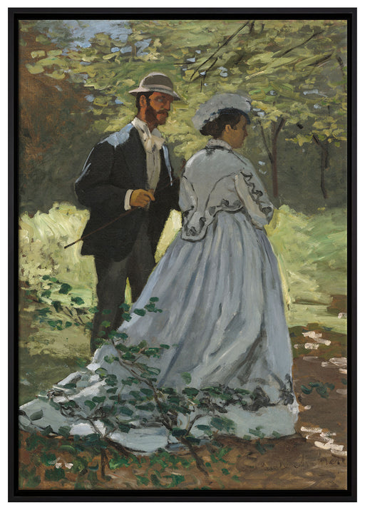 Claude Monet - Bazille und Camille Studie für Déjeun auf Leinwandbild gerahmt Größe 100x70