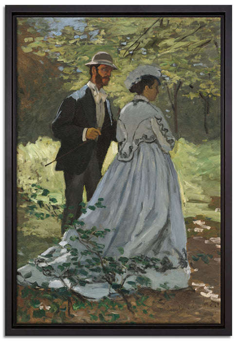 Claude Monet - Bazille und Camille Studie für Déjeun  auf Leinwandbild gerahmt Größe 60x40