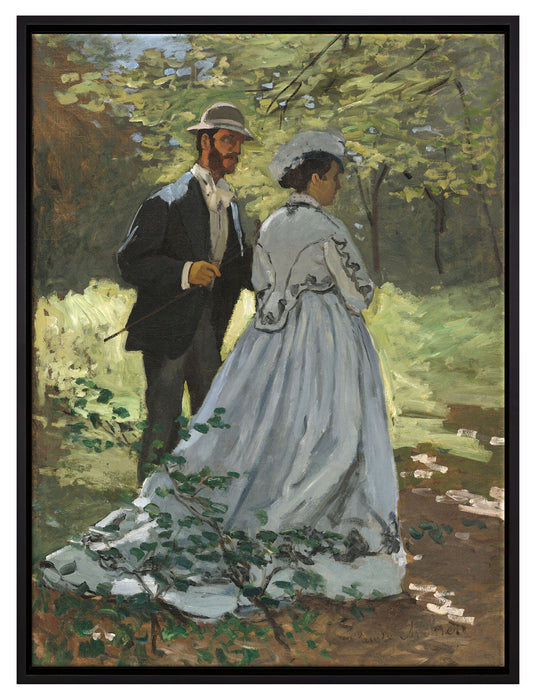 Claude Monet - Bazille und Camille Studie für Déjeun  auf Leinwandbild gerahmt Größe 80x60