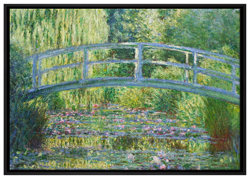 Claude Monet - Die japanische Brücke auf Leinwandbild gerahmt Größe 100x70
