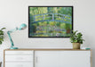 Claude Monet - Die japanische Brücke auf Leinwandbild gerahmt verschiedene Größen im Wohnzimmer