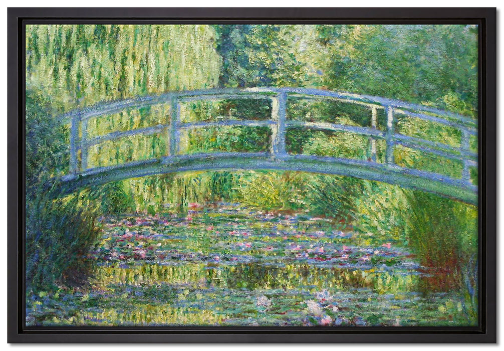 Claude Monet - Die japanische Brücke  auf Leinwandbild gerahmt Größe 60x40