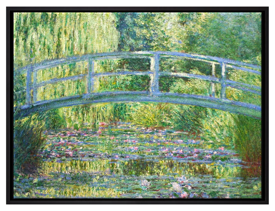 Claude Monet - Die japanische Brücke  auf Leinwandbild gerahmt Größe 80x60