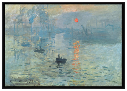 Claude Monet - Impression Sonnenaufgang auf Leinwandbild gerahmt Größe 100x70