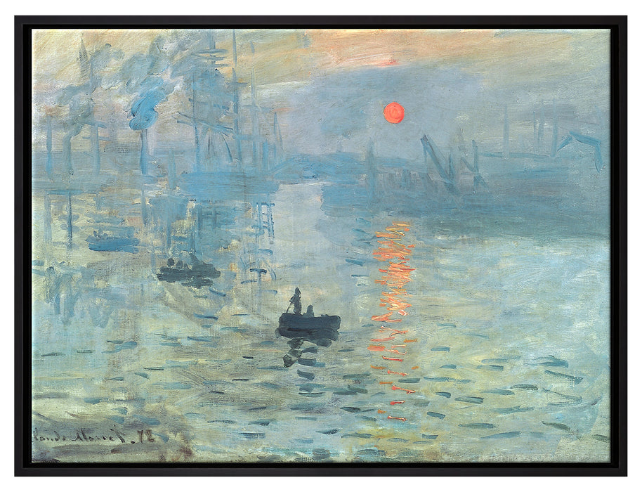 Claude Monet - Impression Sonnenaufgang  auf Leinwandbild gerahmt Größe 80x60