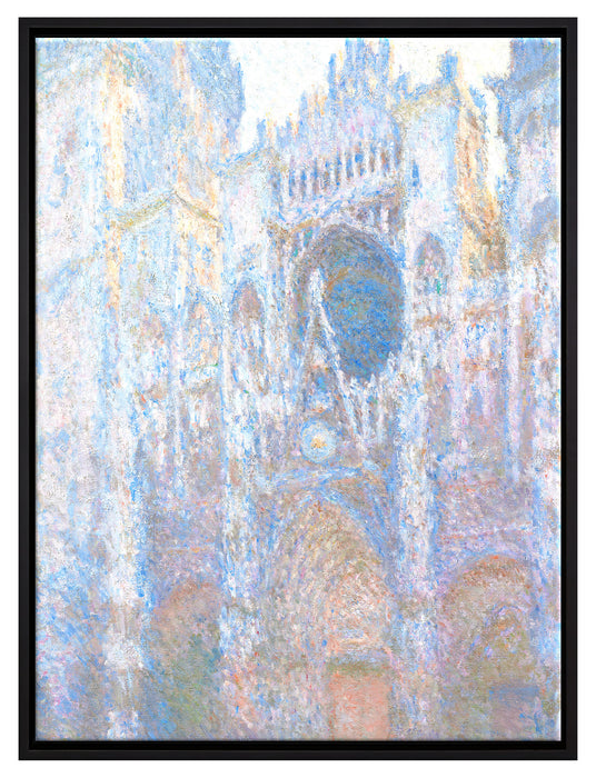 Claude Monet - Das Tor der Kathedrale von Rouen im Mo  auf Leinwandbild gerahmt Größe 80x60