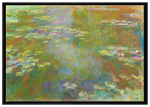 Claude Monet - Seerosenteich auf Leinwandbild gerahmt Größe 100x70