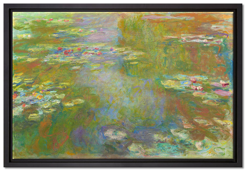 Claude Monet - Seerosenteich  auf Leinwandbild gerahmt Größe 60x40