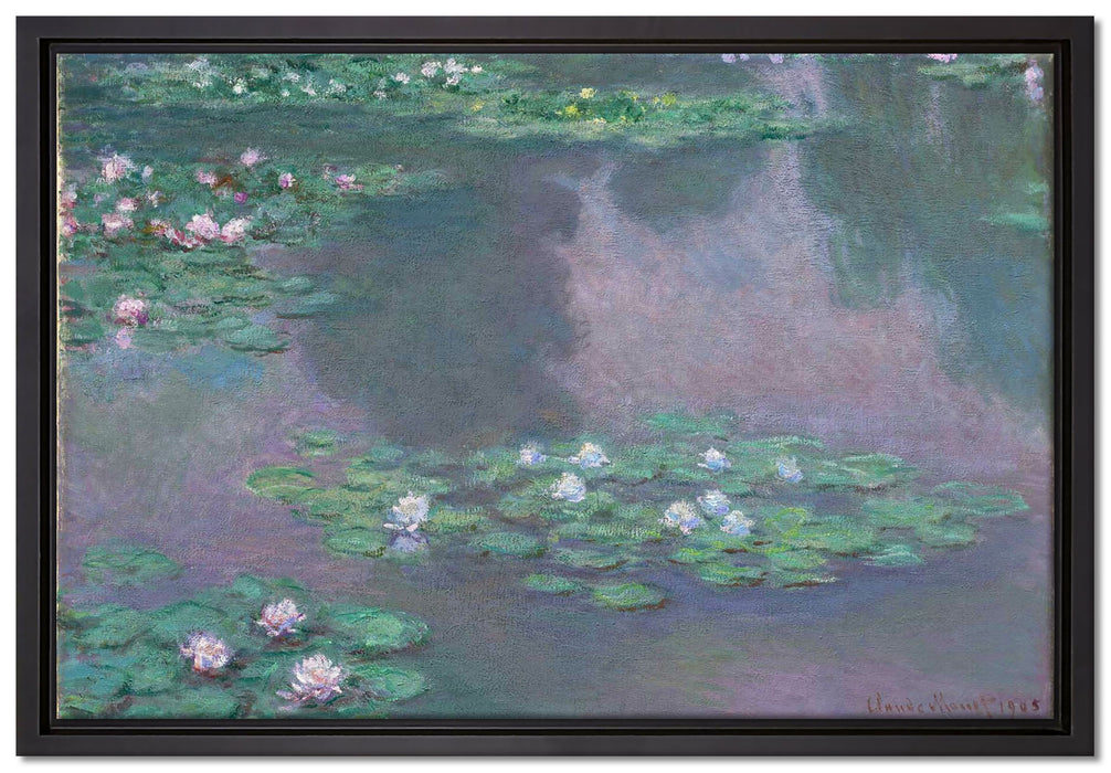 Claude Monet - Seerosen VI  auf Leinwandbild gerahmt Größe 60x40