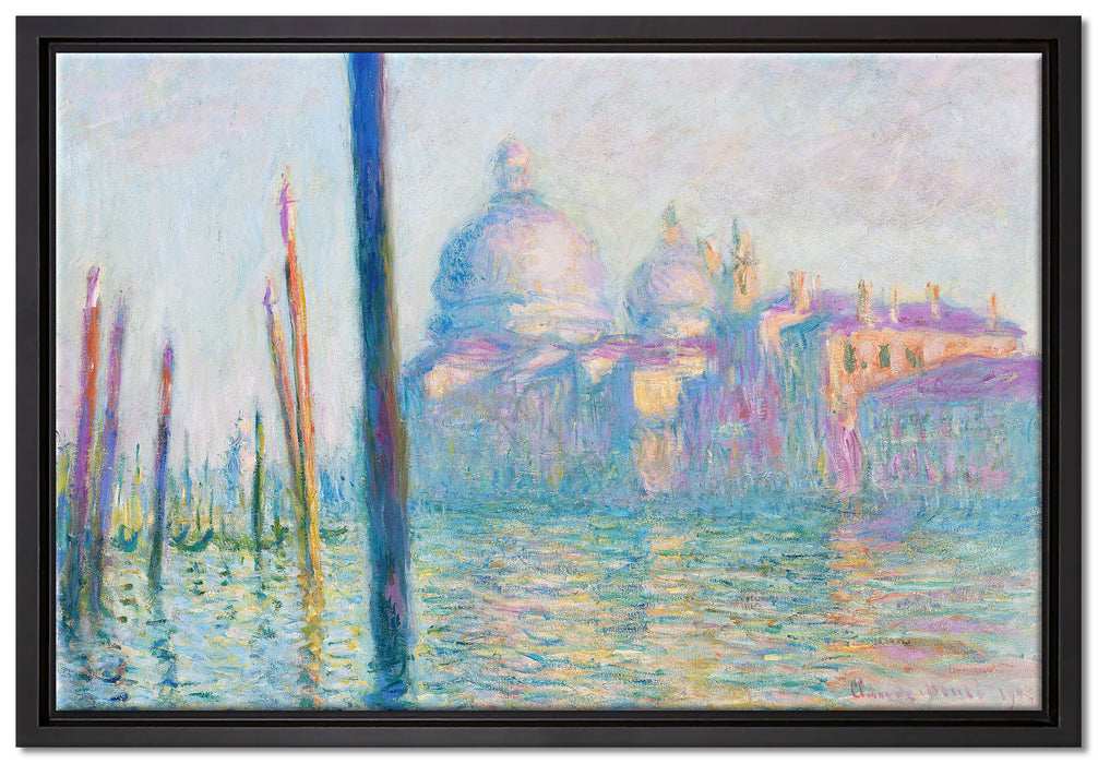 Claude Monet - Der große Kanal Venedig  auf Leinwandbild gerahmt Größe 60x40