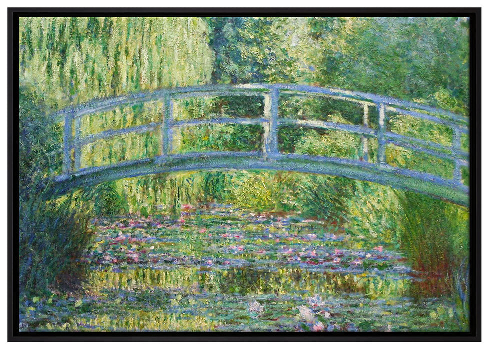 Claude Monet - japanische Brücke über den Seerosenteich II auf Leinwandbild gerahmt Größe 100x70