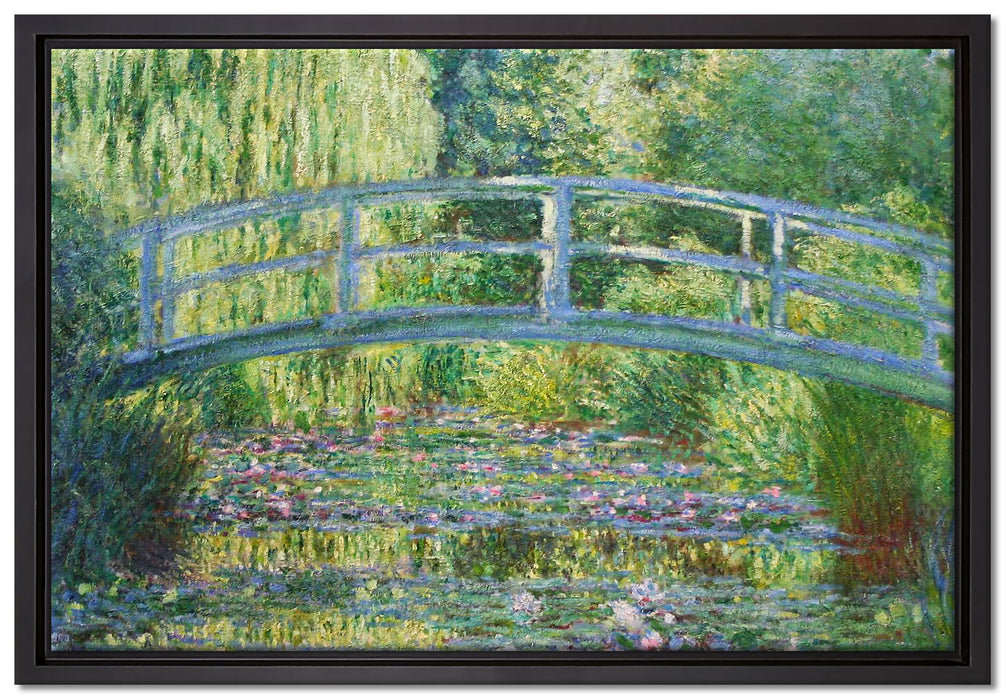 Claude Monet - japanische Brücke über den Seerosenteich II  auf Leinwandbild gerahmt Größe 60x40