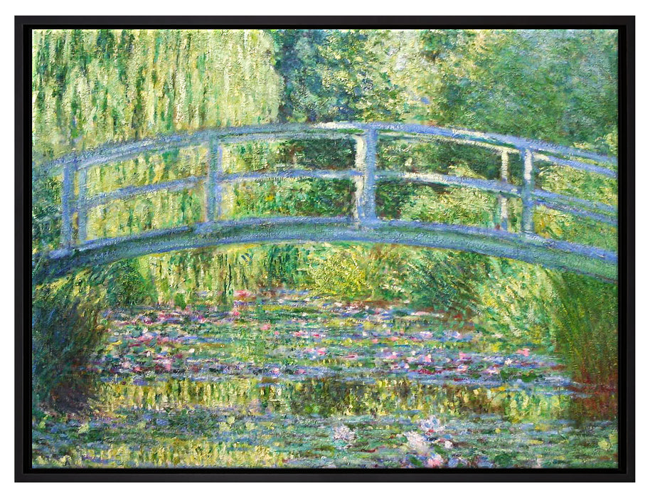 Claude Monet - japanische Brücke über den Seerosenteich II  auf Leinwandbild gerahmt Größe 80x60