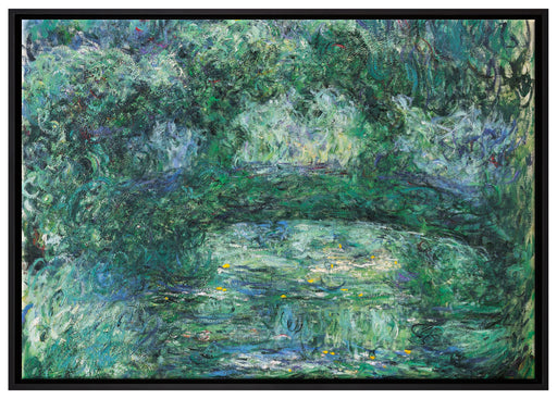 Claude Monet - japanische Brücke über den Seerosenteich III auf Leinwandbild gerahmt Größe 100x70