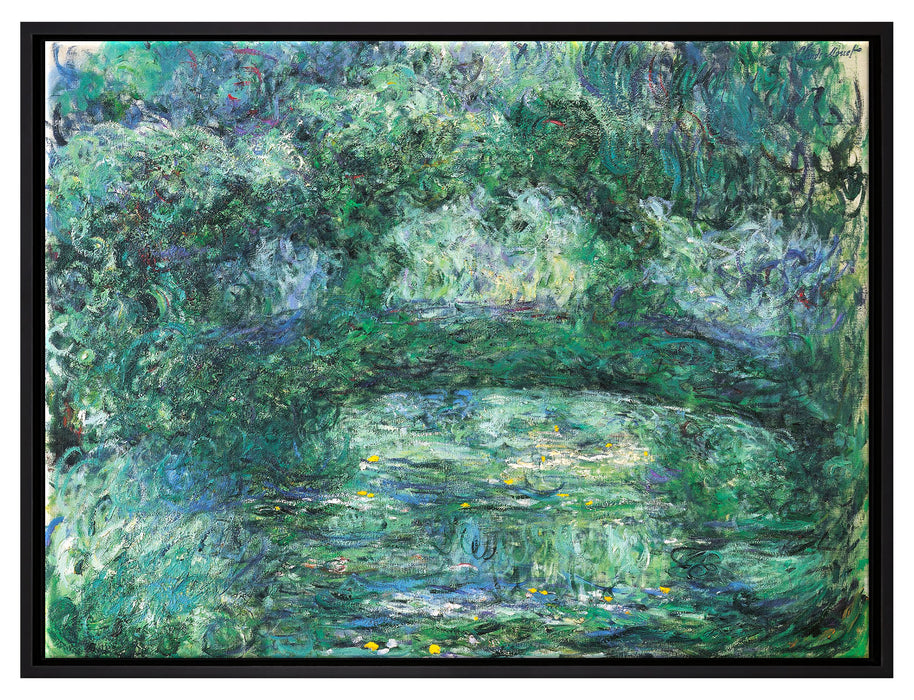 Claude Monet - japanische Brücke über den Seerosenteich III  auf Leinwandbild gerahmt Größe 80x60