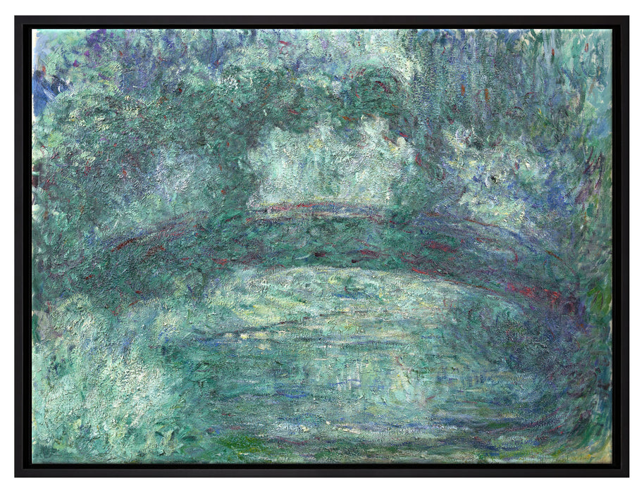 Claude Monet - japanische Brücke über den Seerosenteich IV  auf Leinwandbild gerahmt Größe 80x60
