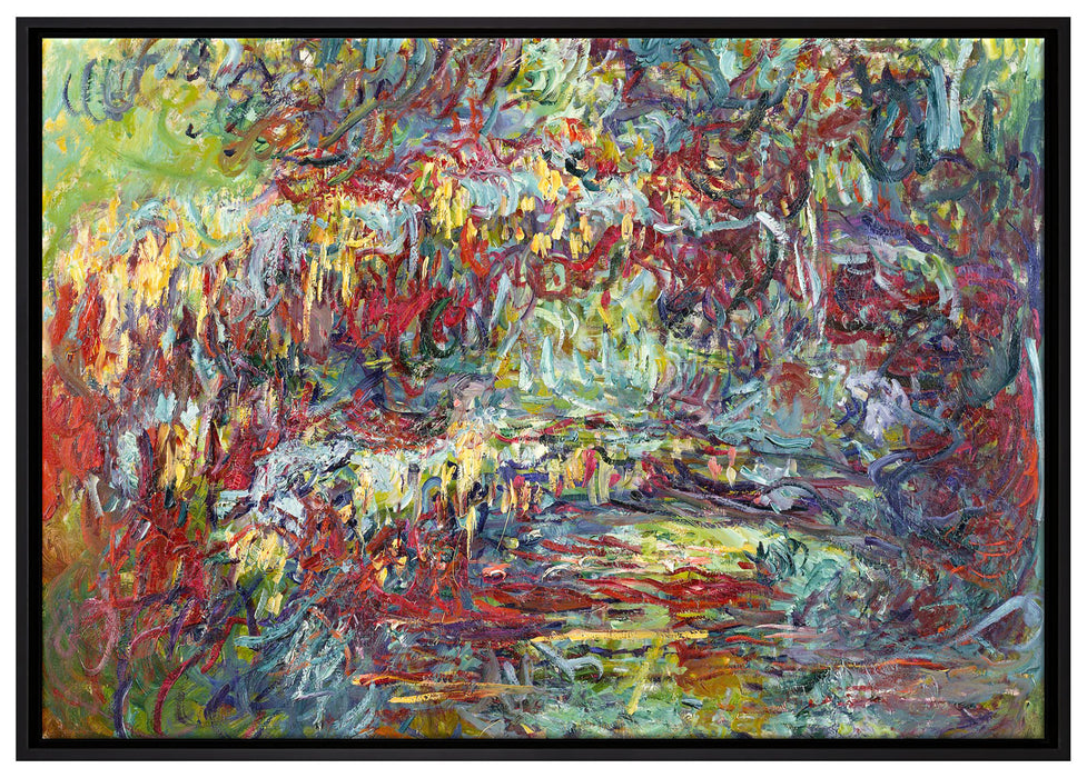 Claude Monet - japanische Brücke über den Seerosenteich V auf Leinwandbild gerahmt Größe 100x70