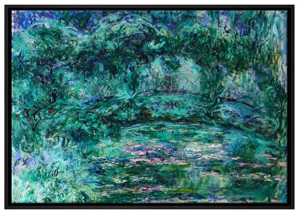 Claude Monet - japanische Brücke über den Seerosenteich VII auf Leinwandbild gerahmt Größe 100x70