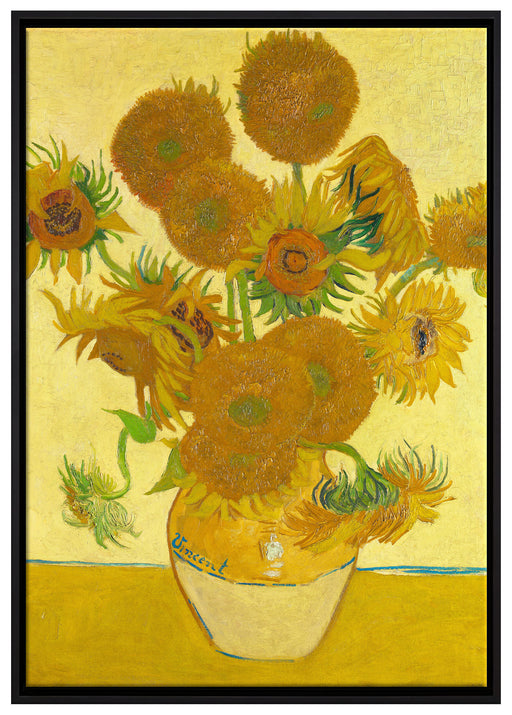 Vincent Van Gogh - Sonnenblumen I auf Leinwandbild gerahmt Größe 100x70