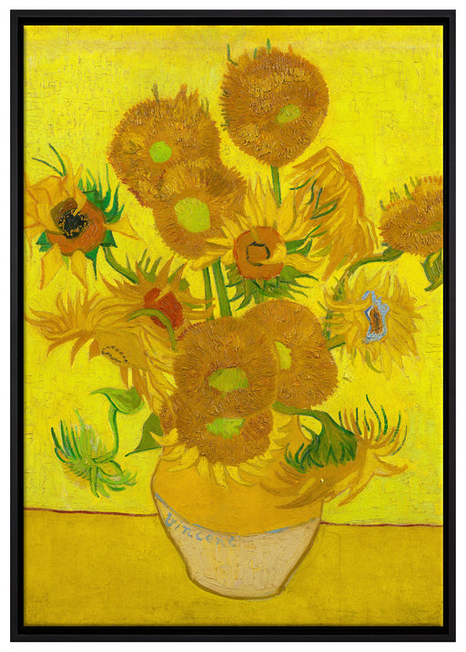 Vincent Van Gogh - Sonnenblumen II auf Leinwandbild gerahmt Größe 100x70