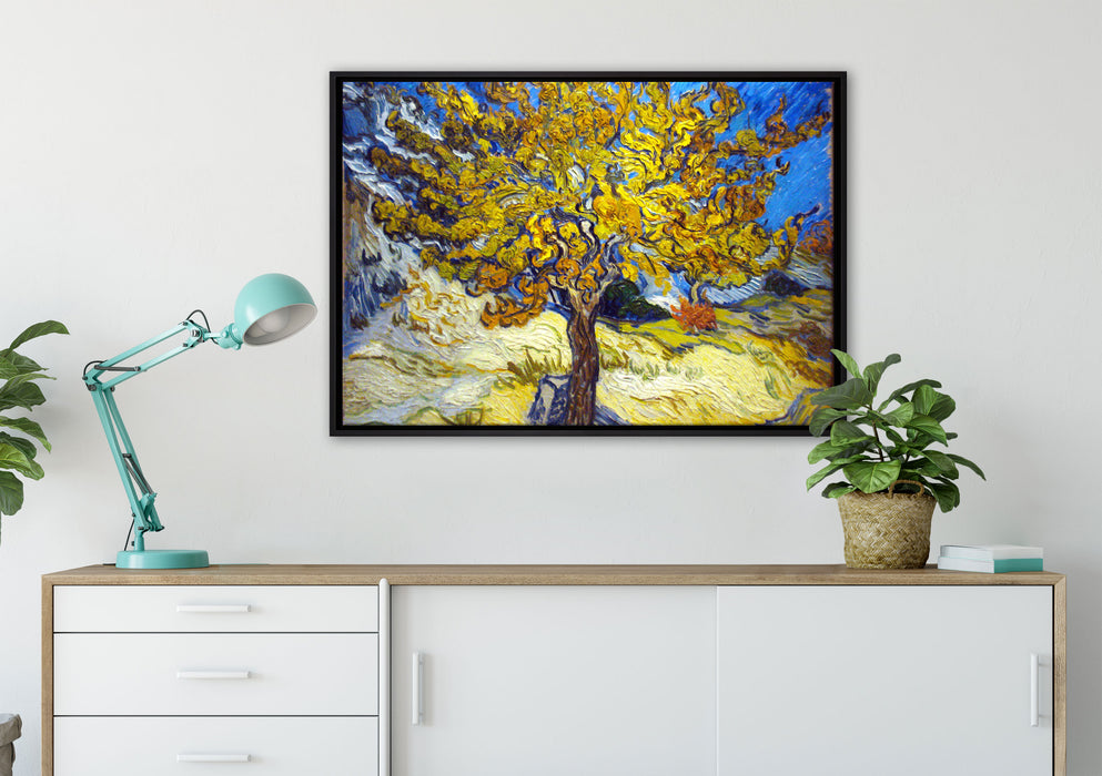 Vincent Van Gogh - Maulbeerbaum auf Leinwandbild gerahmt verschiedene Größen im Wohnzimmer