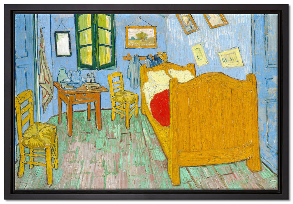 Vincent Van Gogh - Das Schlafzimmer - zweite Version  auf Leinwandbild gerahmt Größe 60x40