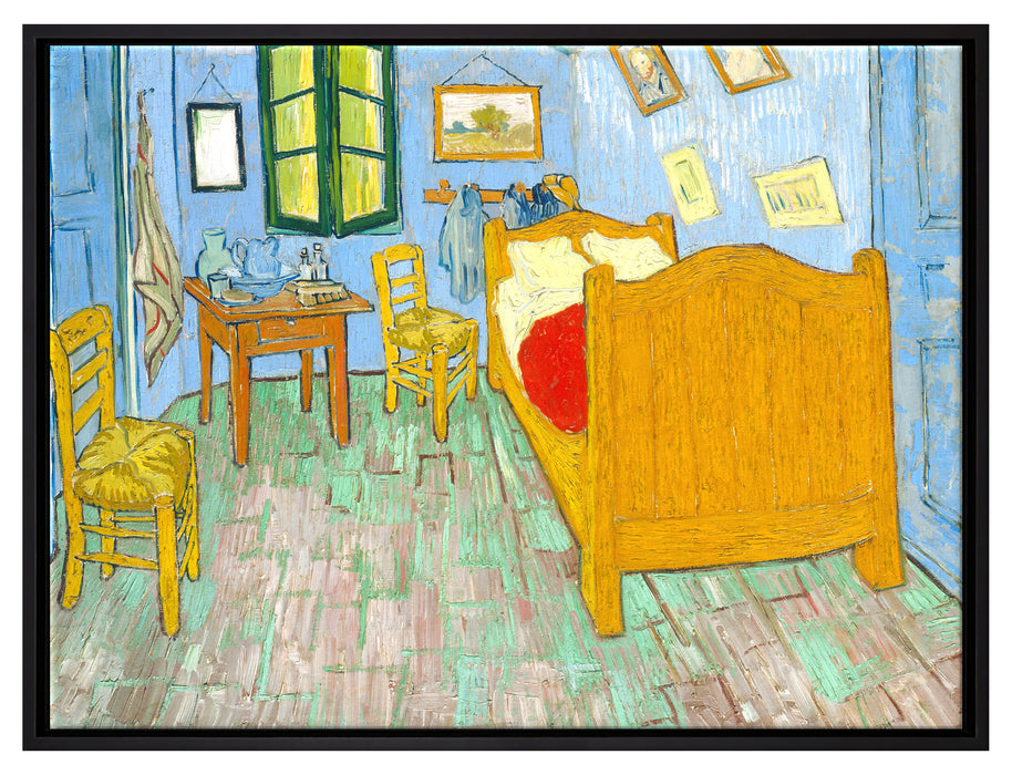 Vincent Van Gogh - Das Schlafzimmer - zweite Version  auf Leinwandbild gerahmt Größe 80x60