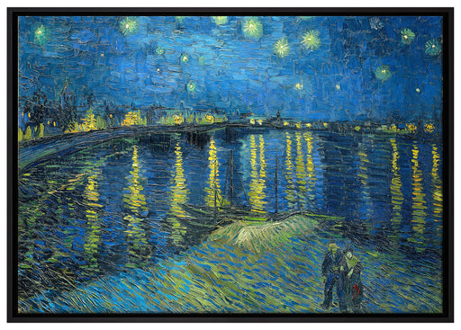 Vincent Van Gogh - Sternennacht über die Rhône auf Leinwandbild gerahmt Größe 100x70