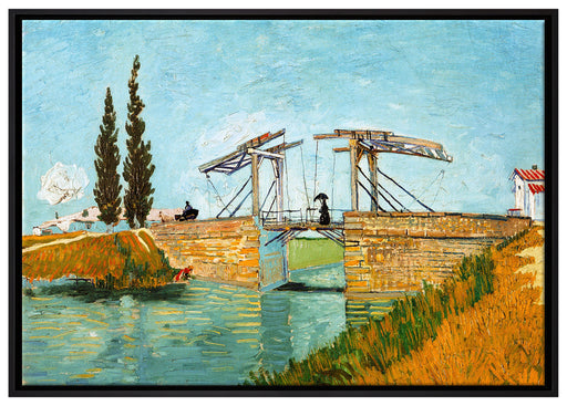 Vincent Van Gogh - Brücke von Langlois auf Leinwandbild gerahmt Größe 100x70