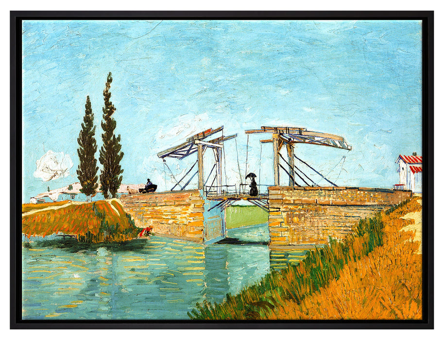 Vincent Van Gogh - Brücke von Langlois  auf Leinwandbild gerahmt Größe 80x60