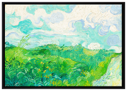 Vincent Van Gogh - Feld mit grünem Weizen auf Leinwandbild gerahmt Größe 100x70