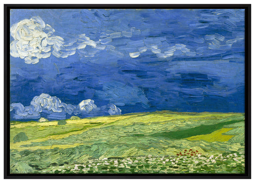 Vincent Van Gogh - Weizenfeld unter Gewitterwolken auf Leinwandbild gerahmt Größe 100x70