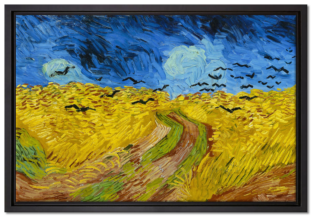 Vincent Van Gogh - Weizenfeld mit Krähen  auf Leinwandbild gerahmt Größe 60x40