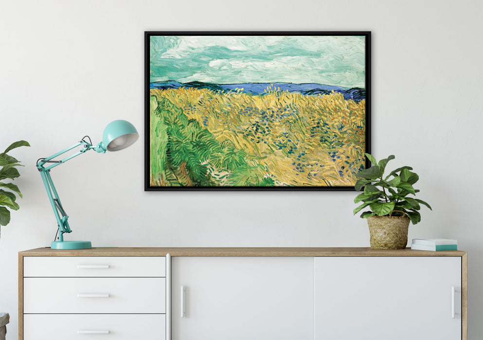 Vincent Van Gogh - Weizenfeld mit Kornblumen auf Leinwandbild gerahmt verschiedene Größen im Wohnzimmer