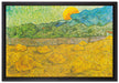 Vincent Van Gogh - Landschaft mit Weizenhaufen  auf Leinwandbild gerahmt Größe 60x40