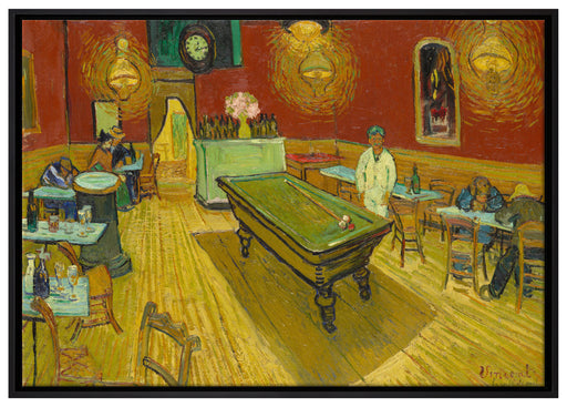 Vincent Van Gogh - Das Nachtcafé in Arles auf Leinwandbild gerahmt Größe 100x70