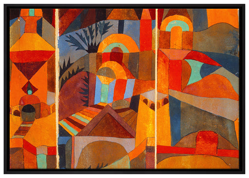 Paul Klee - Tempelgärten auf Leinwandbild gerahmt Größe 100x70