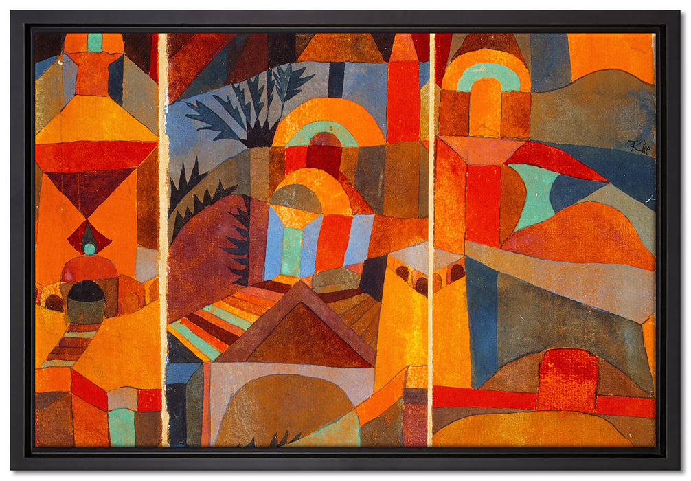 Paul Klee - Tempelgärten  auf Leinwandbild gerahmt Größe 60x40