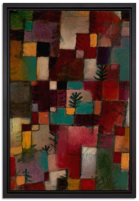 Paul Klee - Rotgrüne und Violett-gelbe Rhythmen  auf Leinwandbild gerahmt Größe 60x40