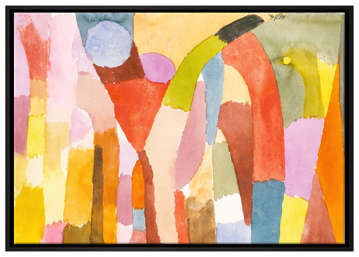 Paul Klee - Bewegung von gewölbten Räumen auf Leinwandbild gerahmt Größe 100x70