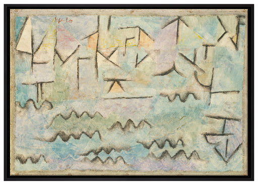 Paul Klee - Der Rhein bei Duisburg auf Leinwandbild gerahmt Größe 100x70