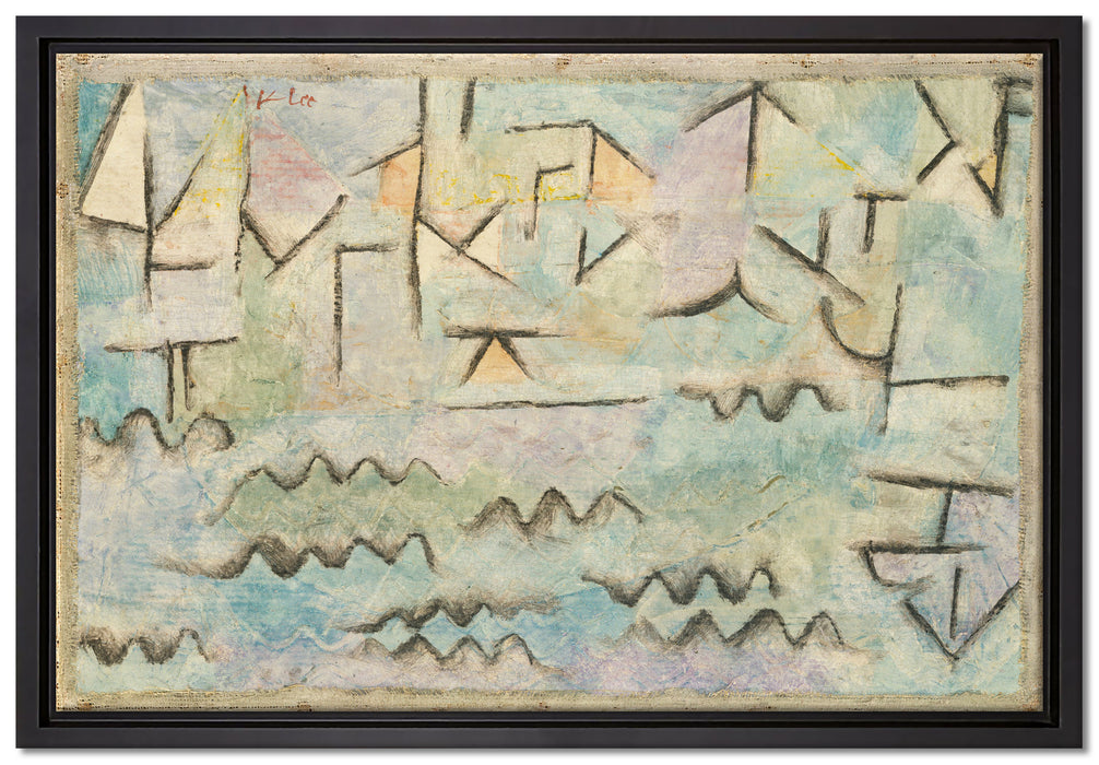 Paul Klee - Der Rhein bei Duisburg  auf Leinwandbild gerahmt Größe 60x40