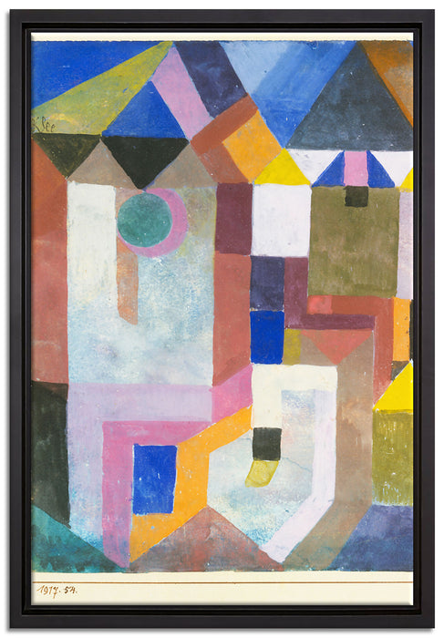 Paul Klee - Bunte Architektur  auf Leinwandbild gerahmt Größe 60x40