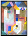 Paul Klee - Bunte Architektur  auf Leinwandbild gerahmt Größe 80x60