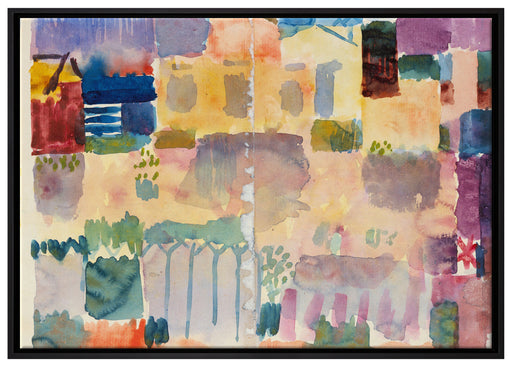Paul Klee - Garten in St. Germain auf Leinwandbild gerahmt Größe 100x70